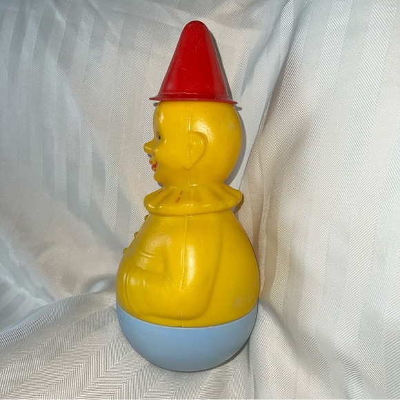 Vintage Rolly Poly style Clown 10” Coin bank - unknown details, no markings Rare - Picture 7 of 10